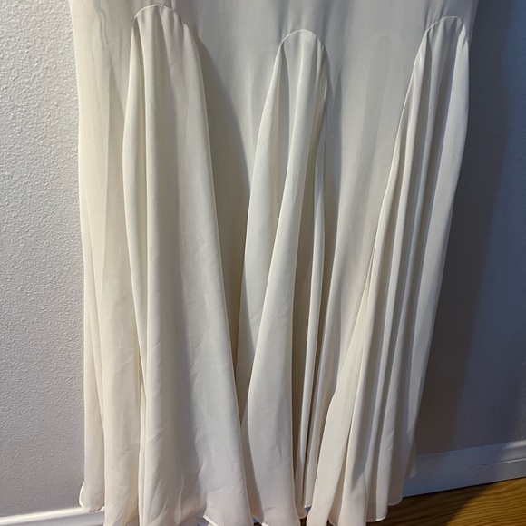 Abercrombie Plunge Godet Maxi Dress | Size Small | Altered | Warm Beige - Picture 6 of 9